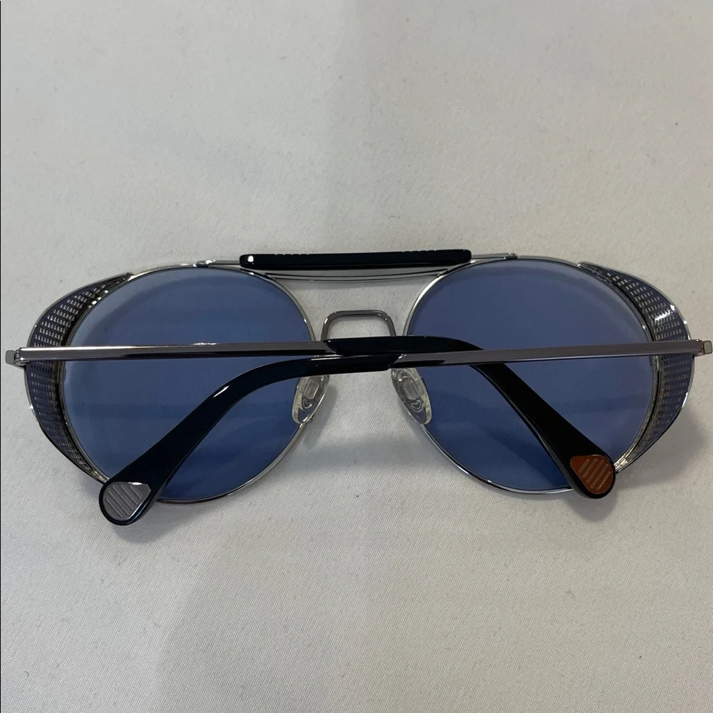 ill.i by Will.i.am Round Metal Sunglasses Blue Lenses Mens Glasses made in Italy